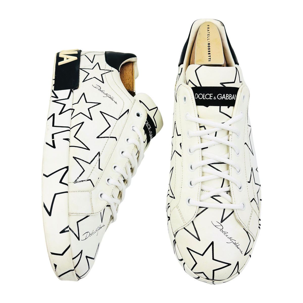 Dolce & Gabbana Mixed Star Print Portofino Sneakers (Size 44) - CS1772