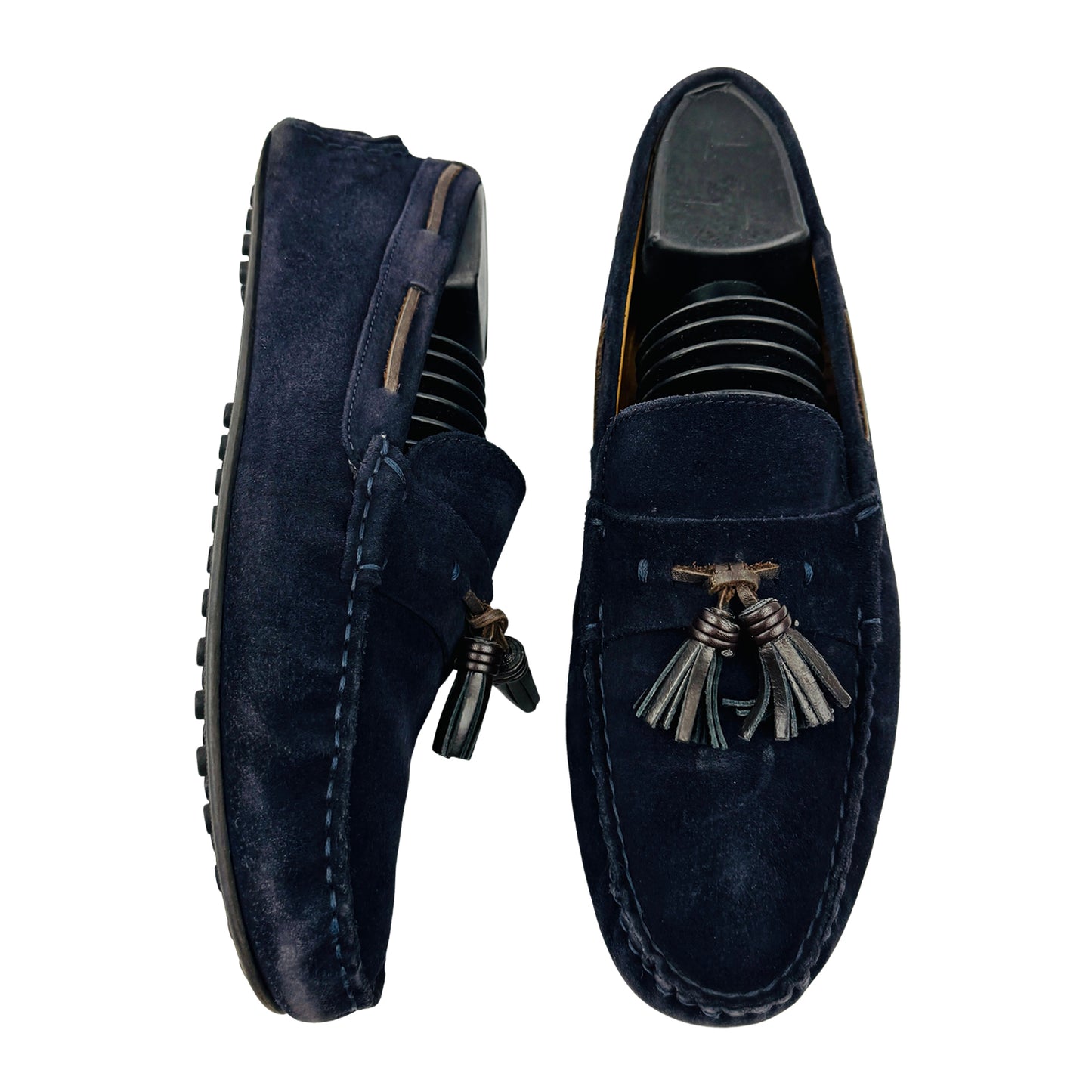 Zara Men's Dark Navy Suede Tassel Loafers (Size 42)