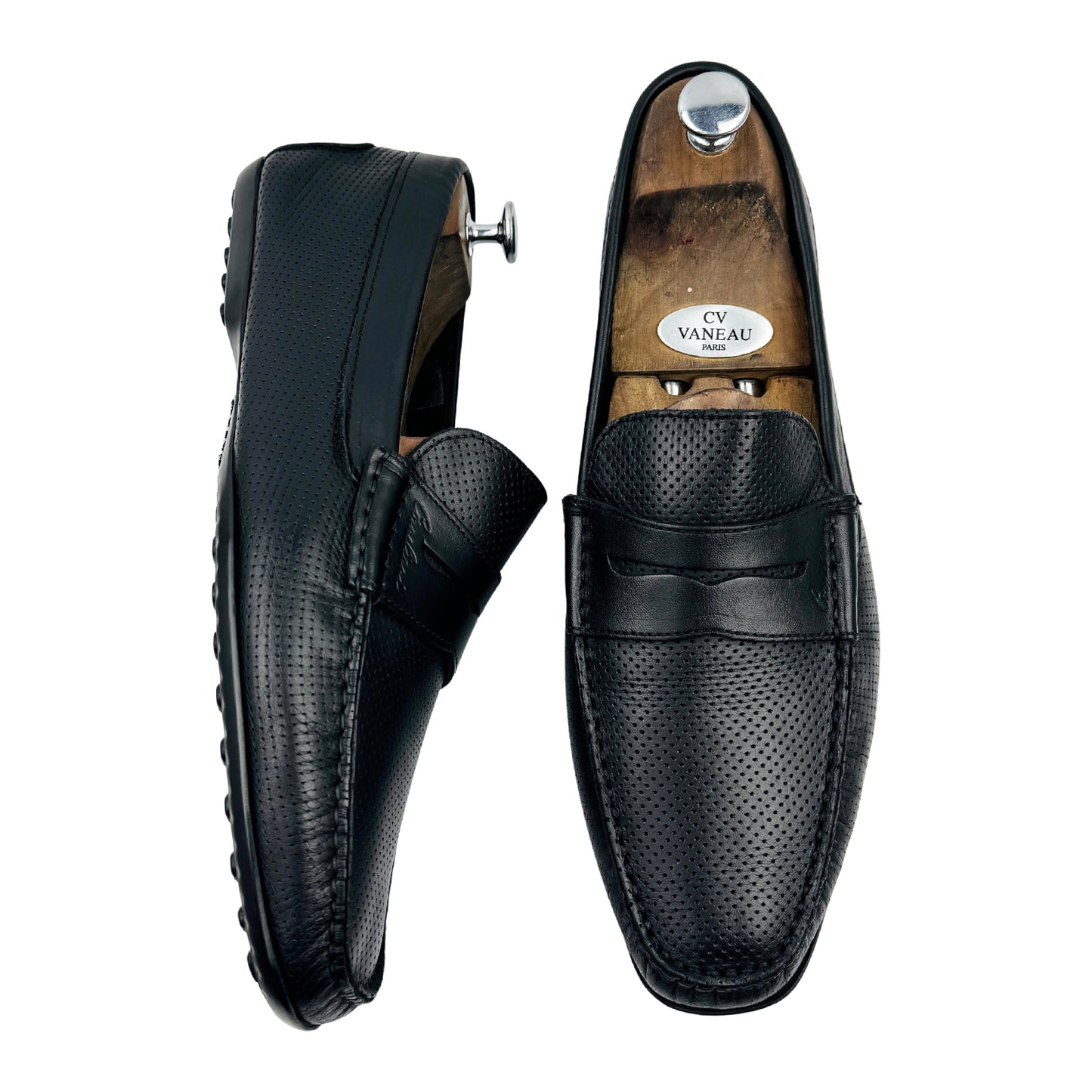 Corneliani ID Men's Black Penny Loafers (Size 44)