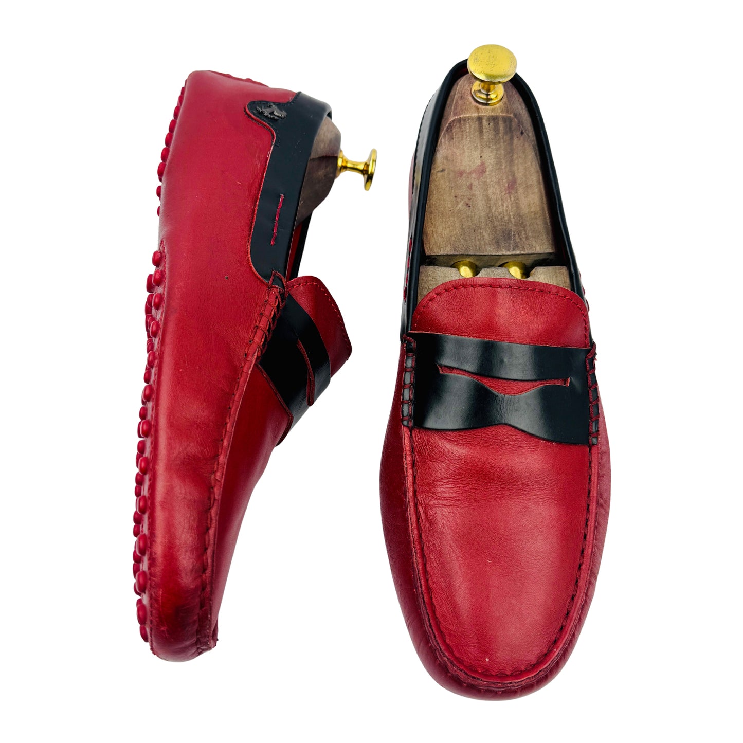 Tod's for Ferrari Gommino 'Red Black' Penny Loafers (Size 42/42.5)