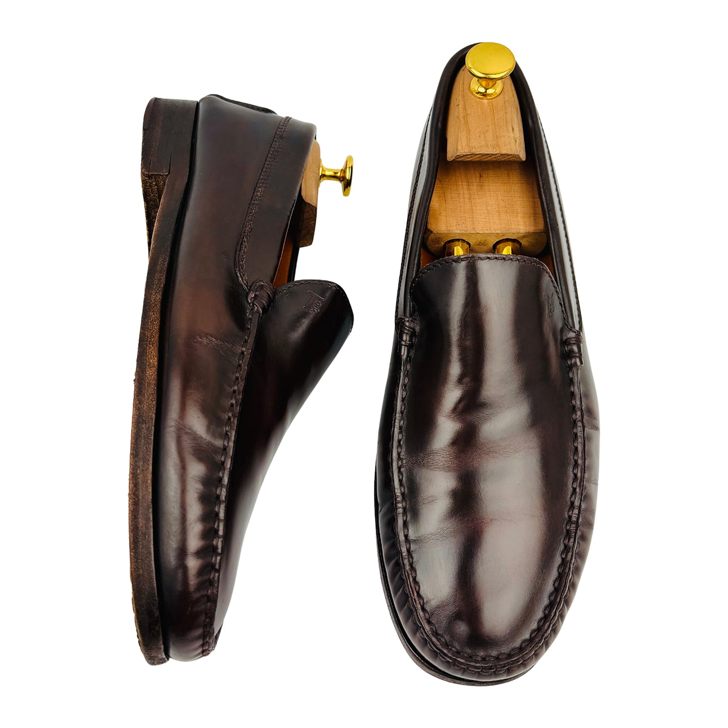 Tod's Men's Cognac Brown Leather Loafers (Size 43)