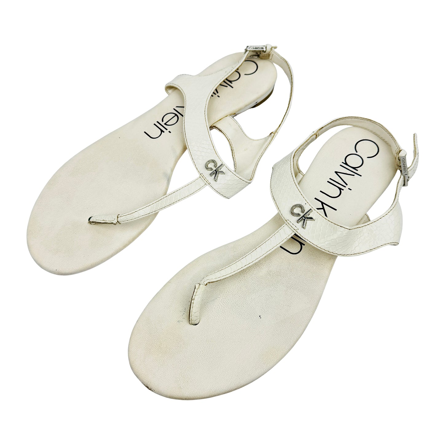 Calvin Klein Women's Shellie White Sandals (Size 38)