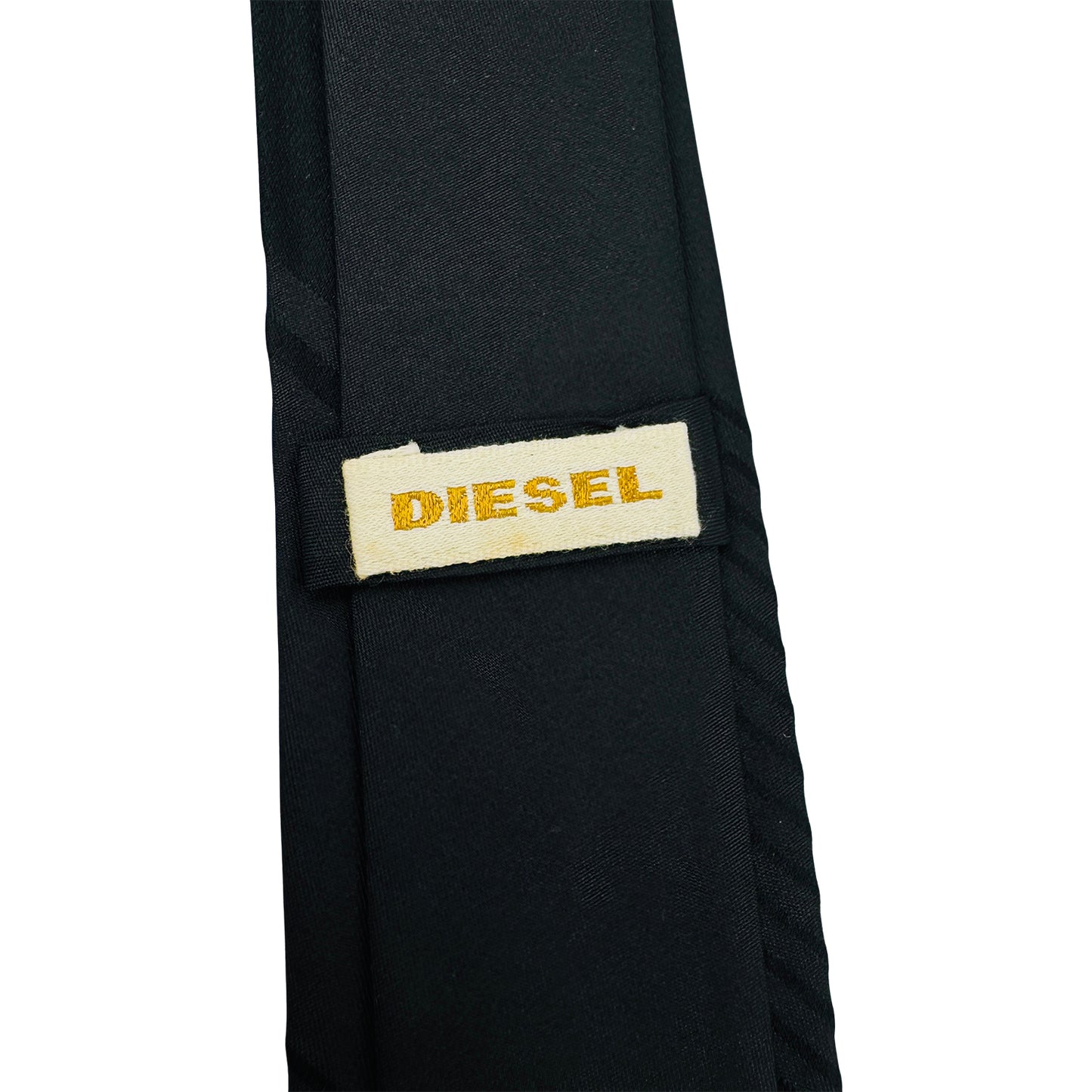 Diesel Black 'Diagonal Stripes' Tie (Size Slim Fit)