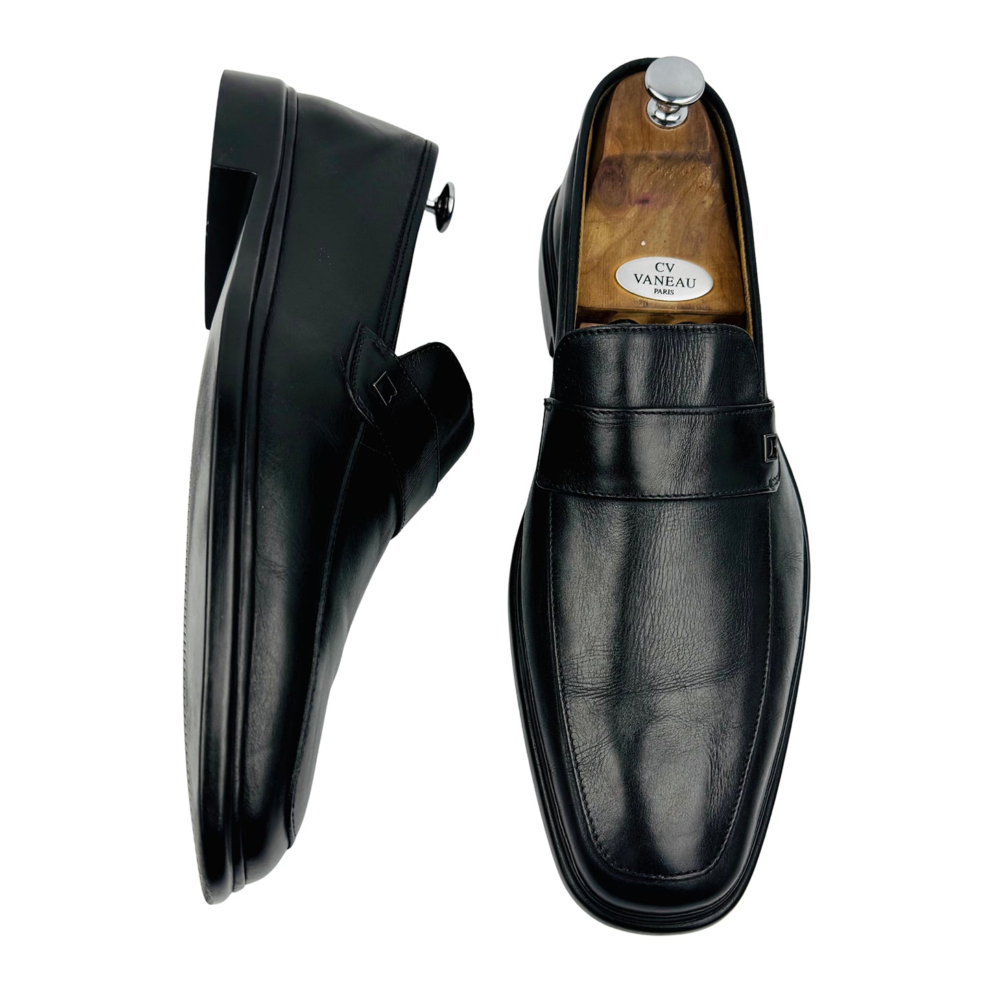 Bally Men's Black Leather Italian Loafers (Size 45)