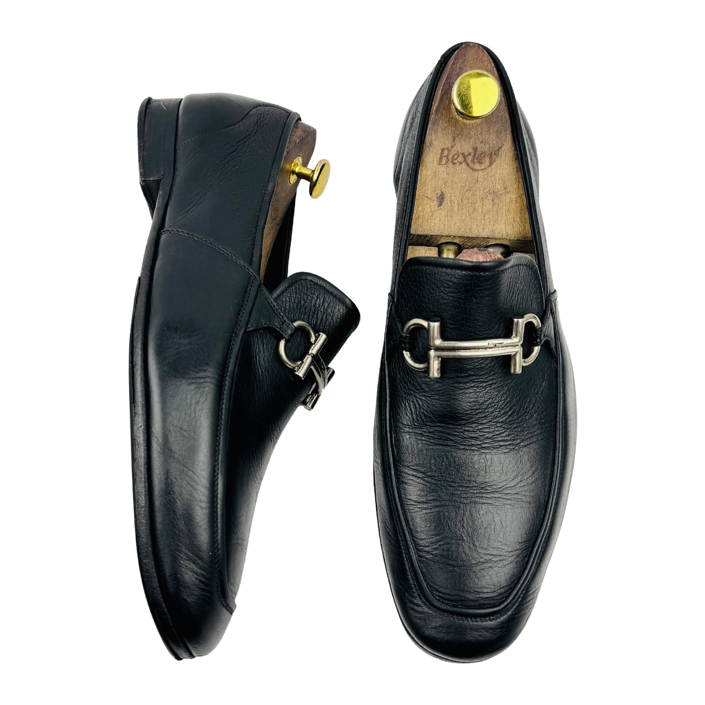 Salvatore Ferragamo Black Leather Gancini Bit Loafers (Size 42.5)