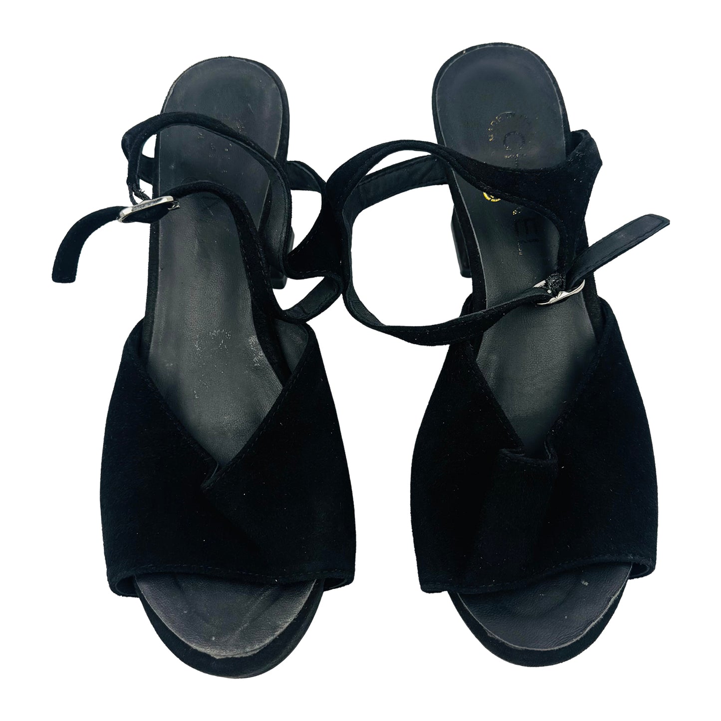 Chanel Women's Black CC Logo Block Heel (Size 35)