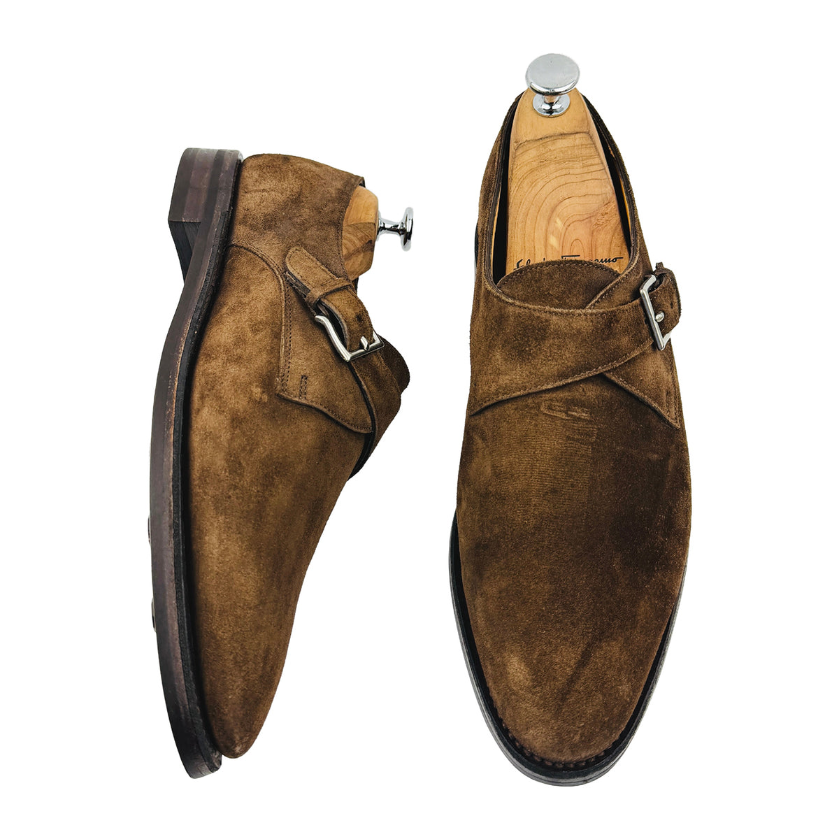 John Lobb Ashill Single Monk Strap Suede Leather Loafers (Size 42)