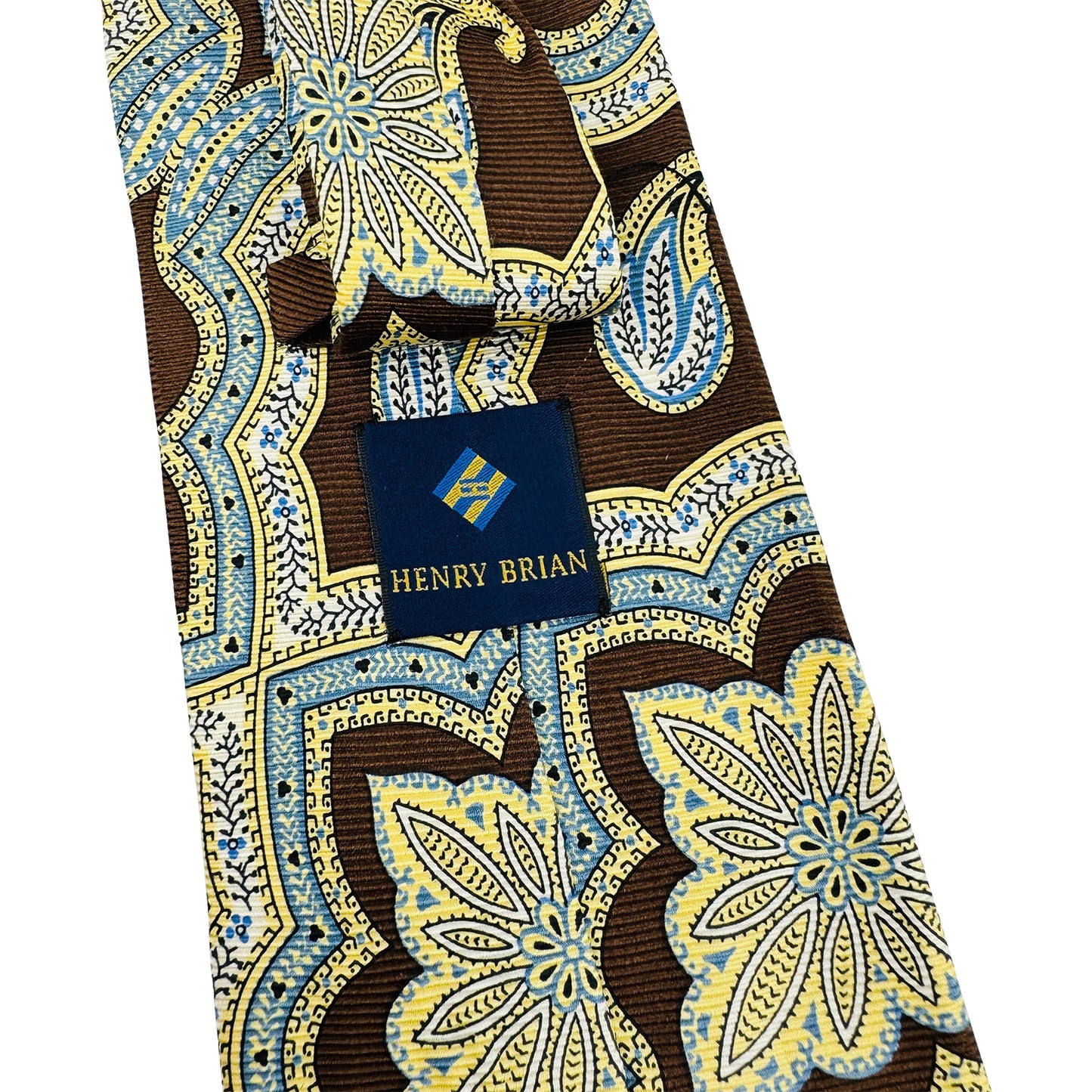 Henry Brian Brown 'Floral Pattern' Tie (Size Regular)