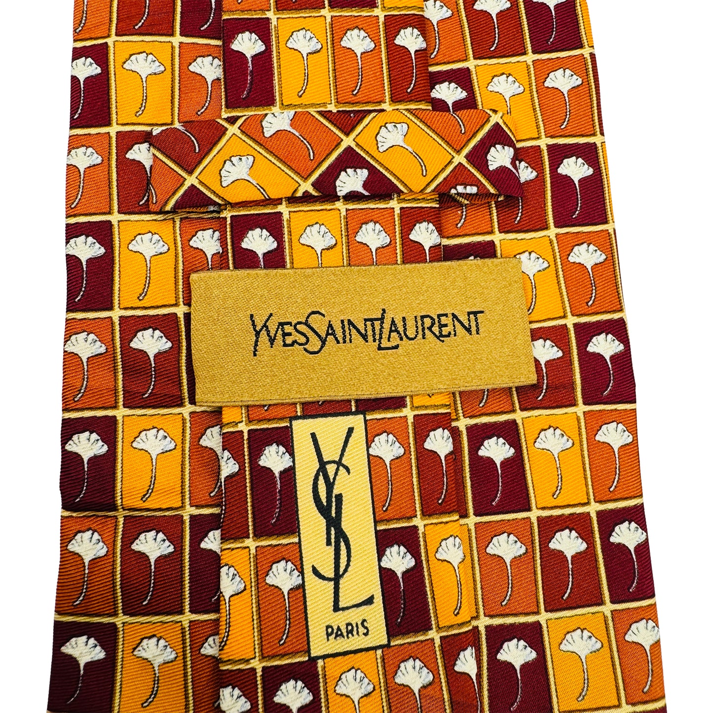 Yves Saint Laurent Orange 'Neat Pattern' Tie (Size Regular)