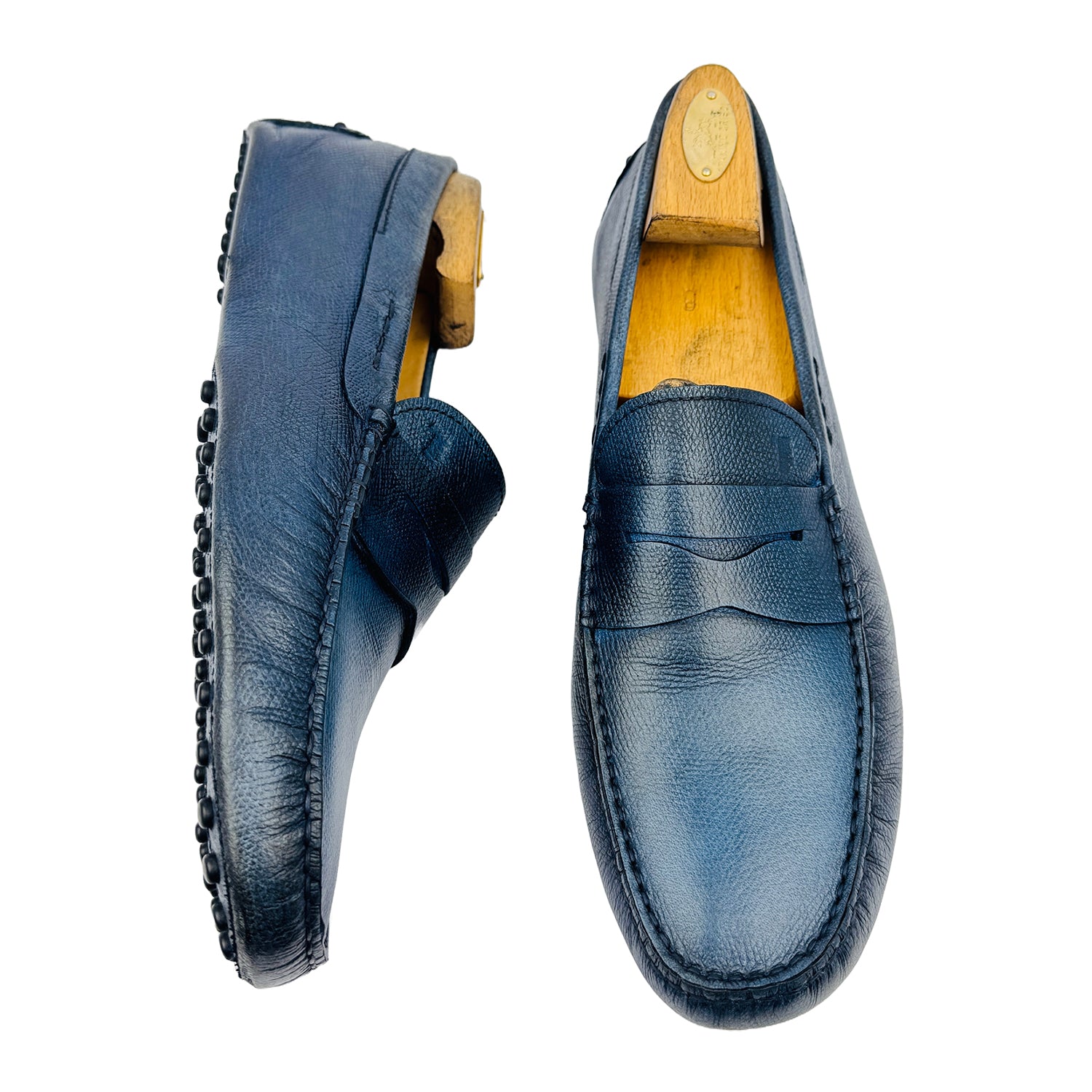 One Front One Cross image of Tod's Men's Blue Gommino Loafers (Size 43.5/44) - XXM64C00640D90B999