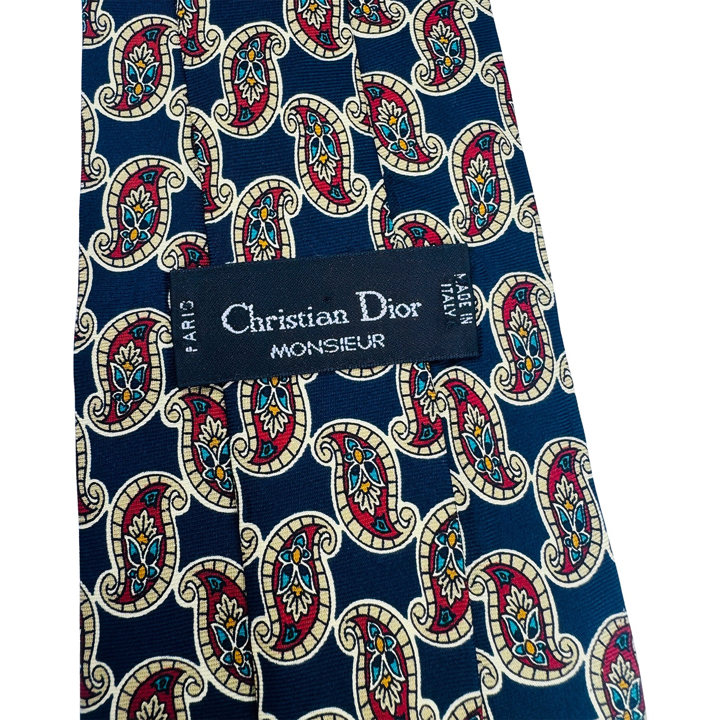 Christian Dior Navy 'Paisley Pattern' Tie (Size Regular)