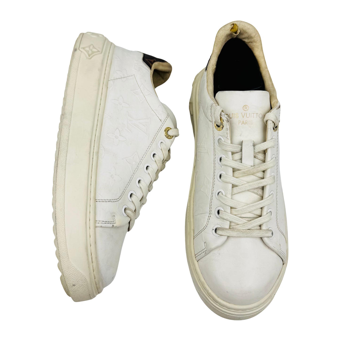 Louis Vuitton Time Out White Sneakers (Size 40/40.5)