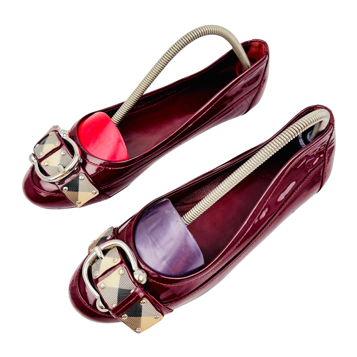 Burberry Patent Leather 'Wine Red' Ballet Flats (Size 36/36.5)