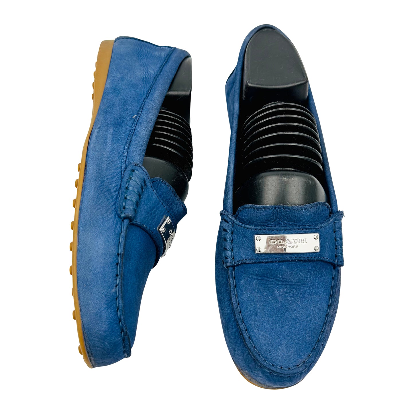 Coach Fredrica Blue Suede Loafer (Size 38/39)