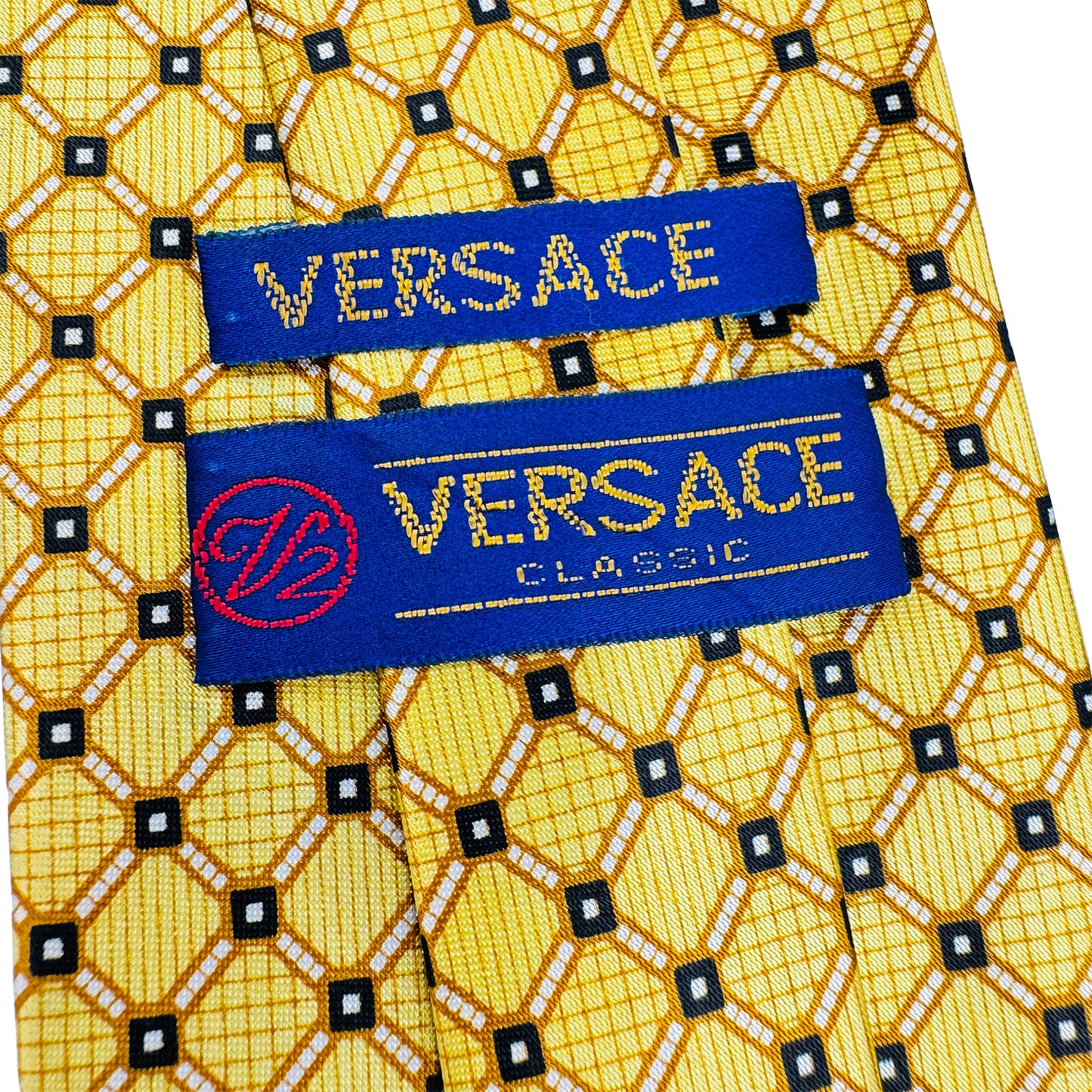 Versace Yellow 'Geometric Pattern' Tie (Size Regular)