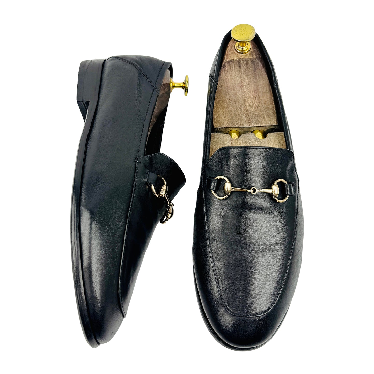 Gucci Men's Black Leather Horsebit Loafers (Size 42)