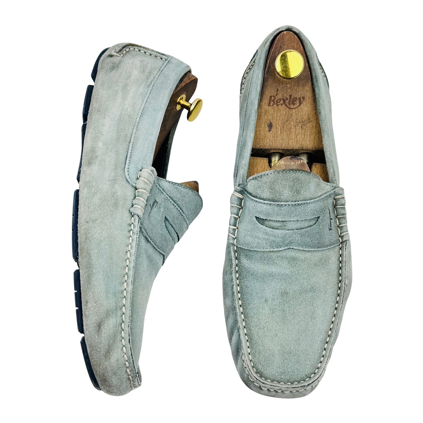 Salvatore Ferragamo 'Sage Green' Penny Loafers (Size 42.5)