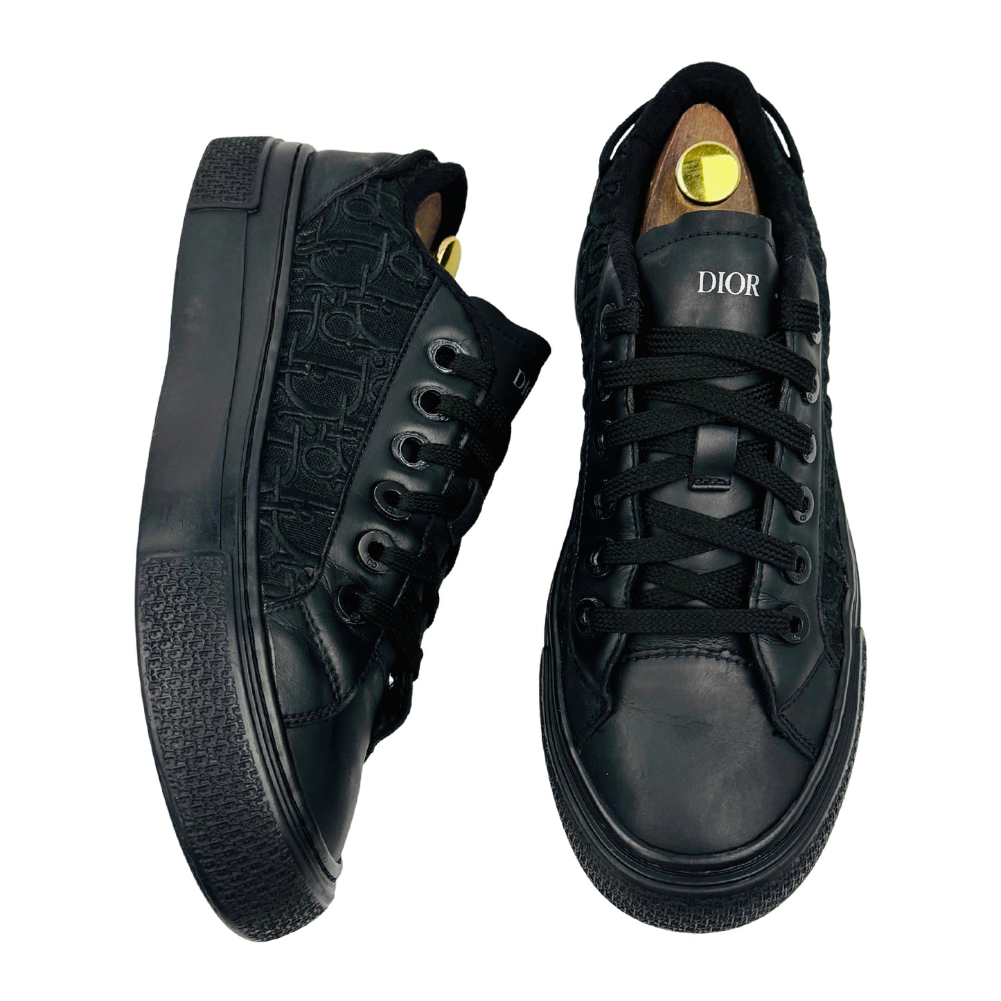 Dior B33 Black Raised Oblique Embroidery Sneakers (Size 42)