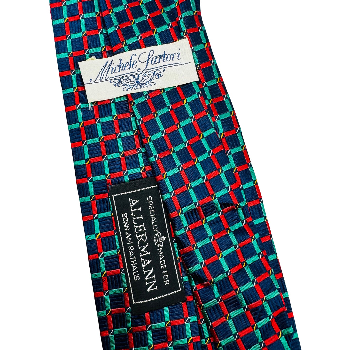 Michele Sartori Navy Blue 'Geometric Accents' Tie (Size Regular)