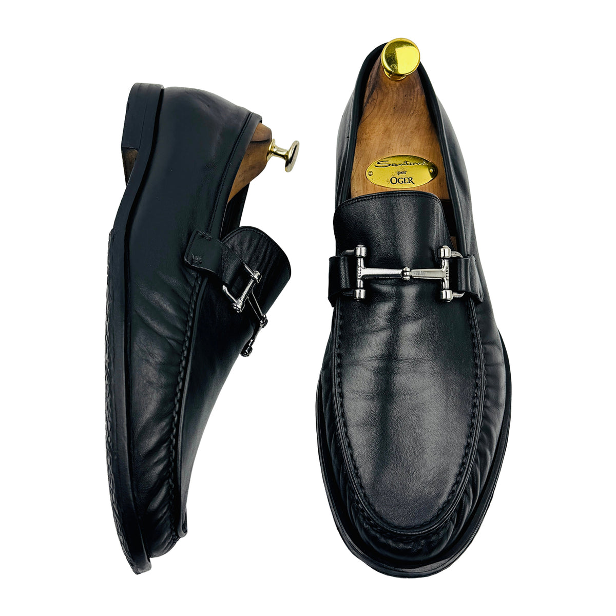 Bally Men's Black Leather Horsebit Loafers (Size 44/44.5)