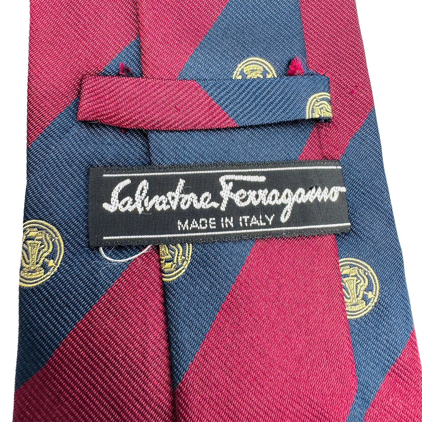 Salvatore Ferragamo Red 'Emblem Pattern' Tie (Size Regular)