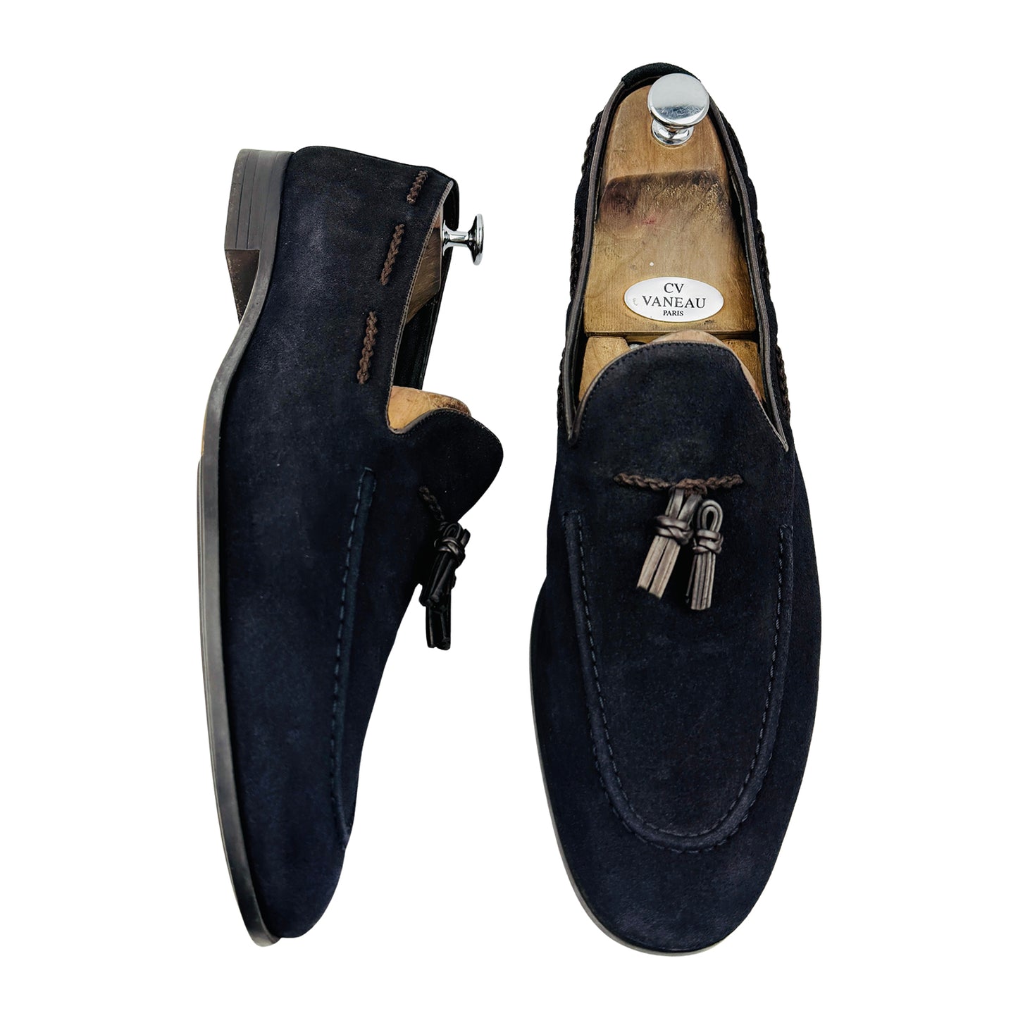 Zara Men's Dark Navy Suede Tassel Loafers (Size 46)