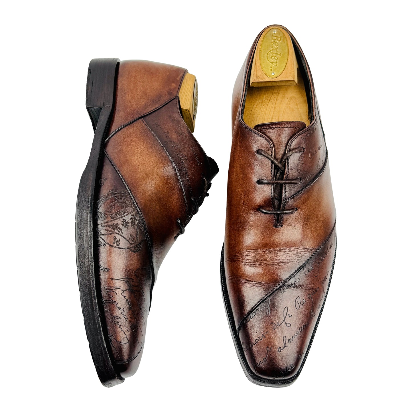 Berluti Alessandro Scritto Brown Leather Oxfords (Size 41)