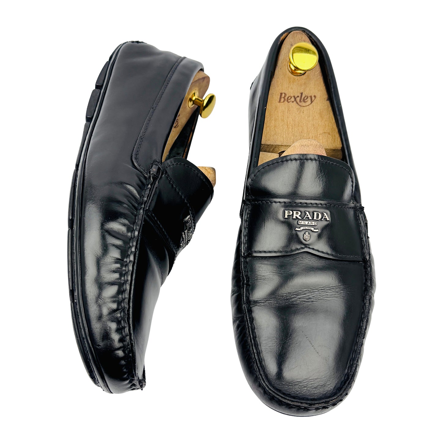 Prada Men's Black Leather Loafers (Size 43/43.5) - 2DD 007