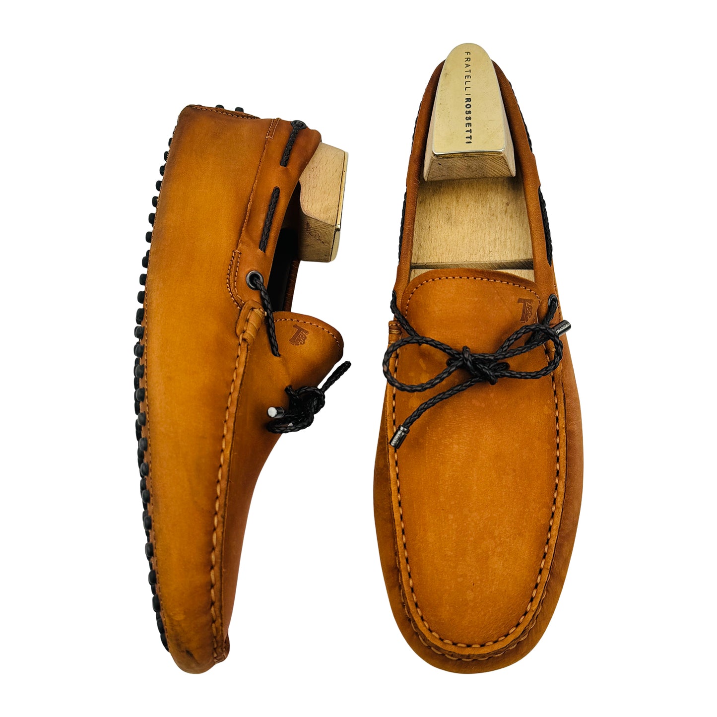 Tod's Gommino Camel Orange Suede Loafers (Size 43)