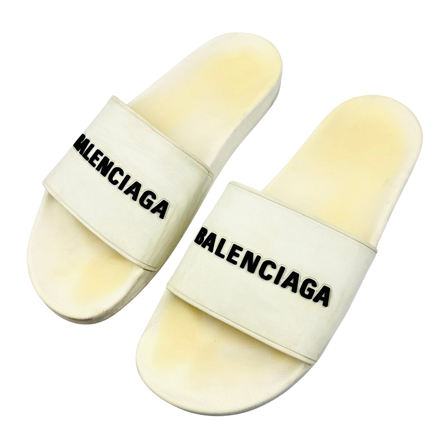 Balenciaga Men's Pool White Slides (Size 45)