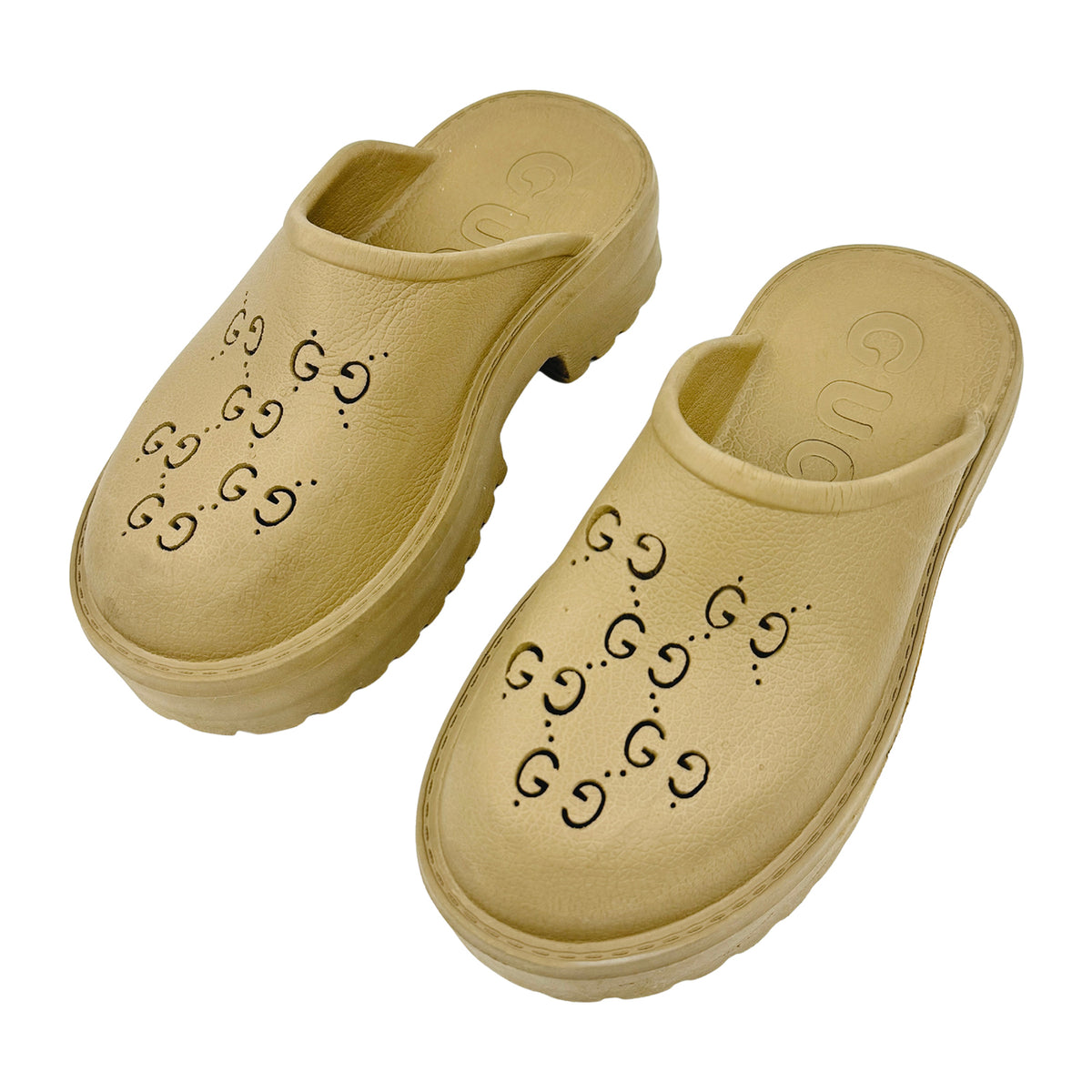 Gucci Platform Perforated G Slides (Size 39) - 663577 JFB00 9022