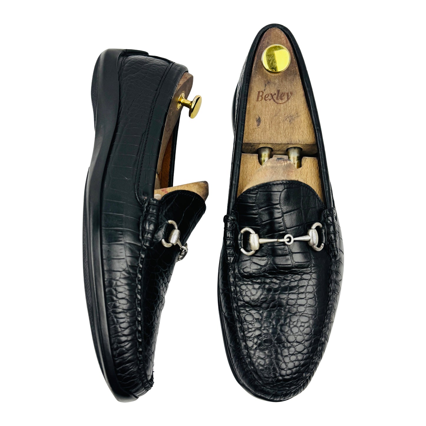 Allen Edmonds Grand Cayman Croc Embossed Loafers (Size 44) - 42110
