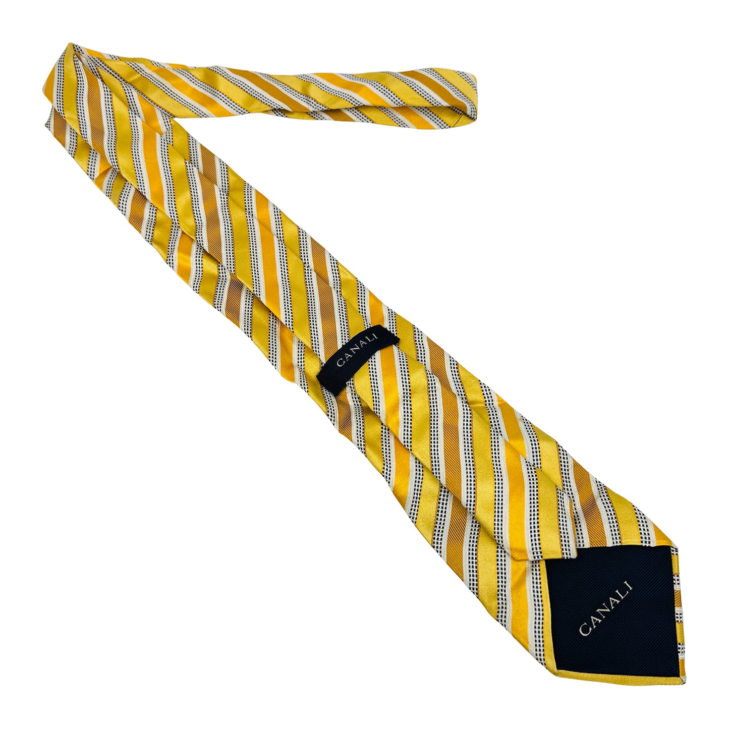 Canali Golden 'Diagonal Stripes' Tie (Size Regular)