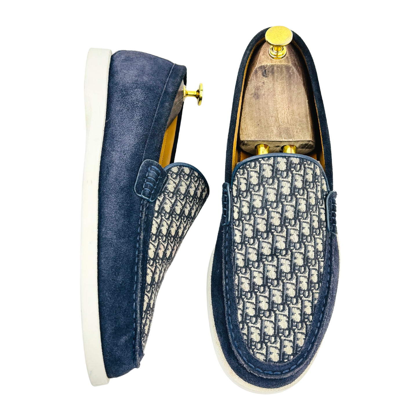 Dior Men's Granville Navy Suede Loafers (Size 43.5)