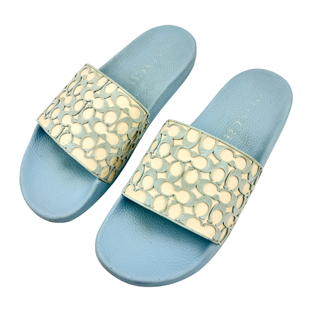 Coach Udele Sport Light Blue Slides (Size 41.5)