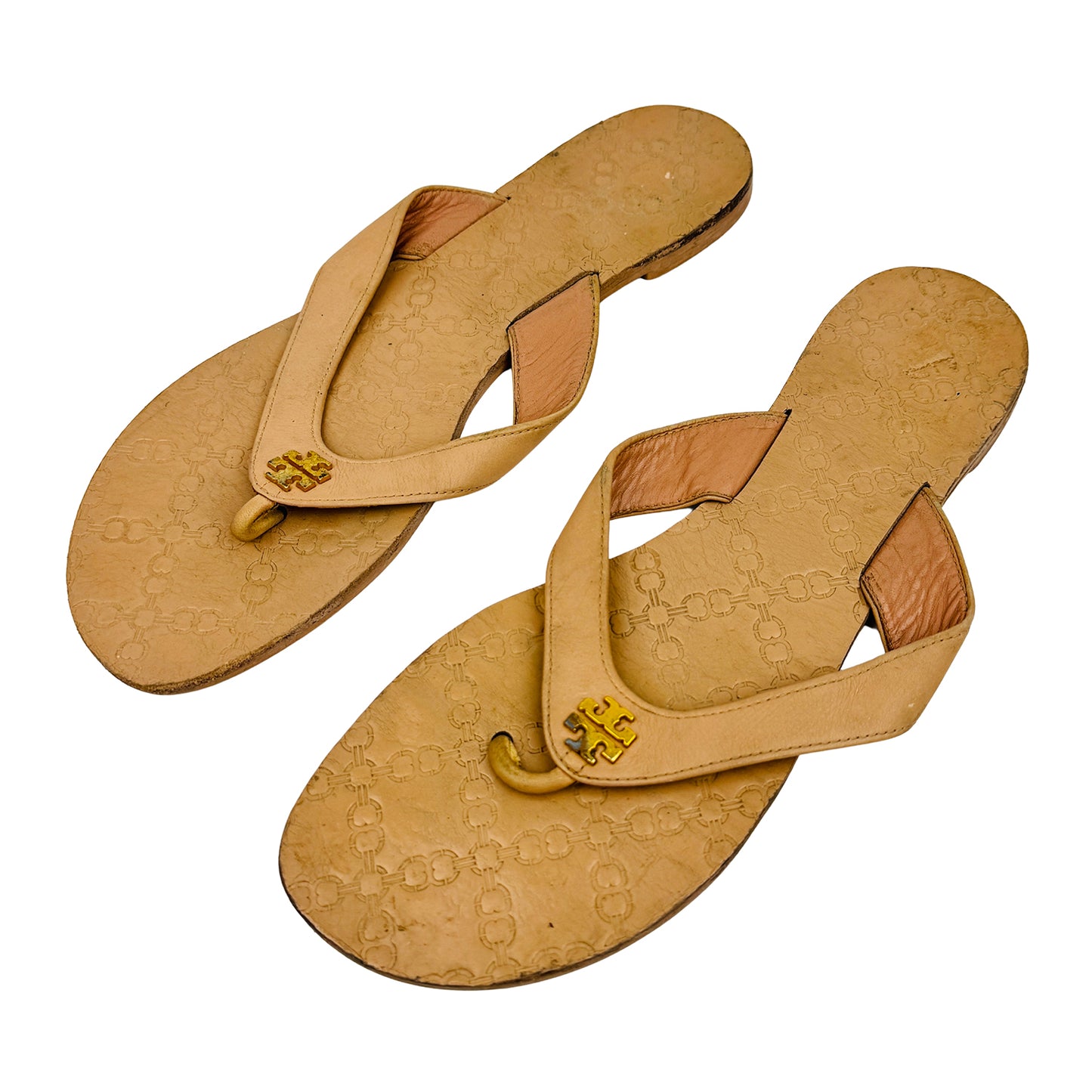 Tory Burch Monroe Beige Flip Flops (Size 41) - 39670