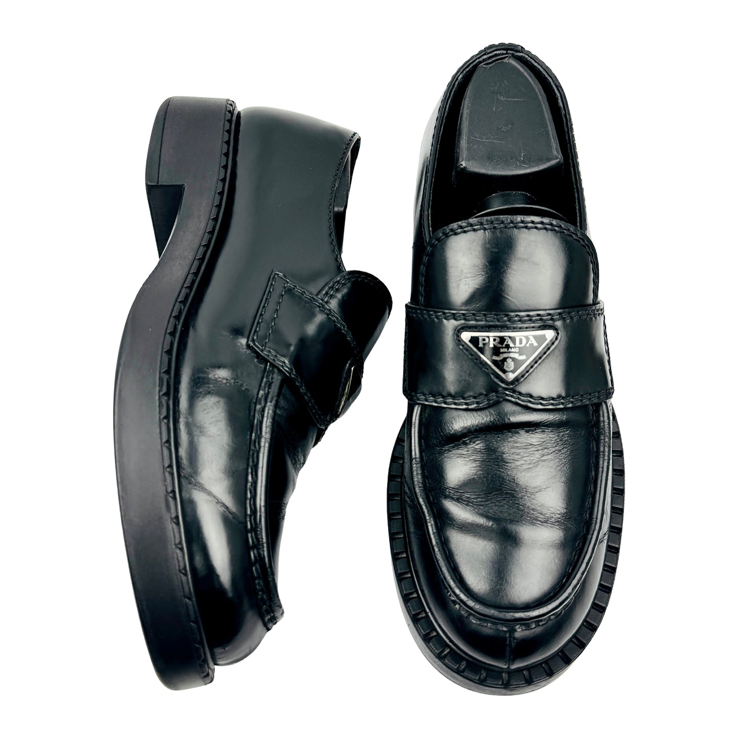 Prada Chocolate Brushed Leather Loafers (Size 41) - 2DE127