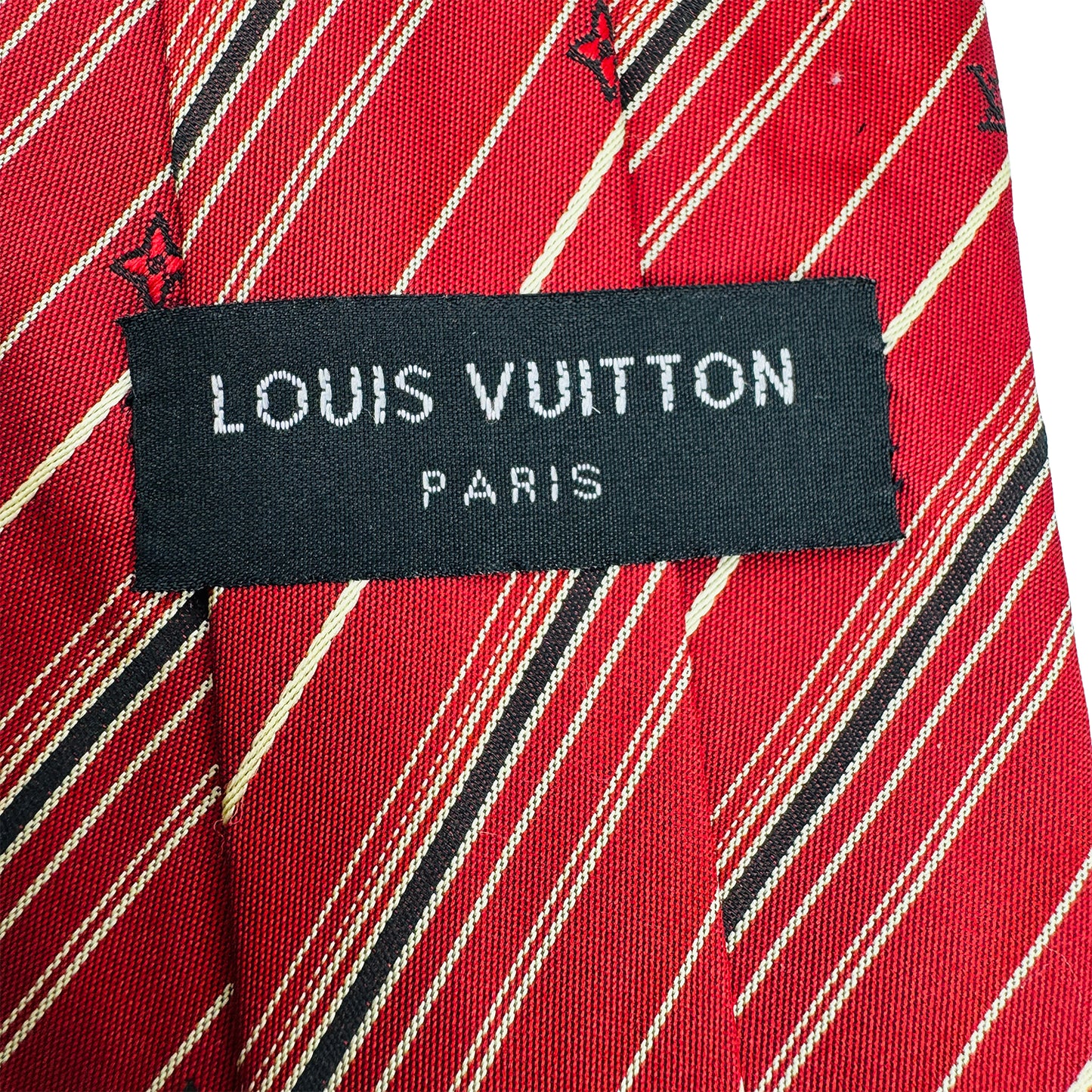 Louis Vuitton Red 'Striped Pattern' Tie (Size Regular)