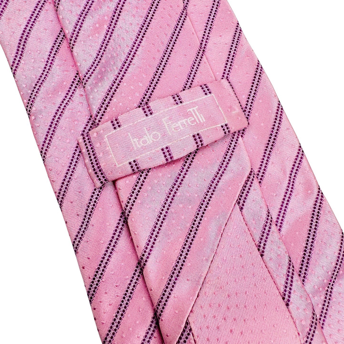 Italo Ferretti Pink 'Diagonal Stripes' Tie (Size Regular)