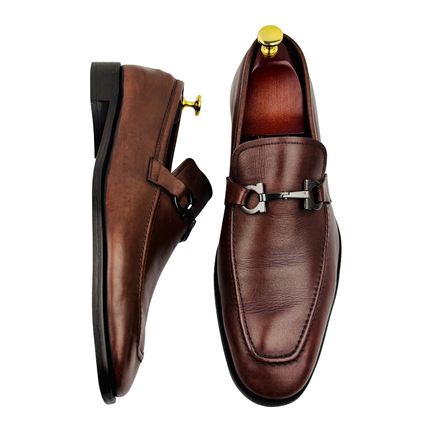 Salvatore Ferragamo Men's Gancini Leather Bit Loafers (Size 44/44.5)