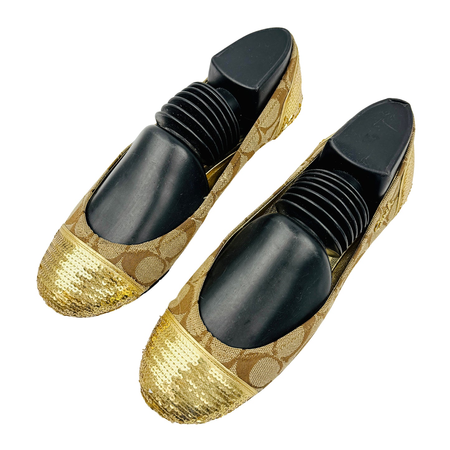 Coach Women's Shine Golden Ballet Flats (Size 37.5)