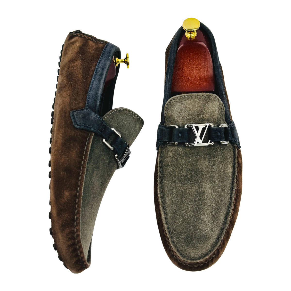 Louis Vuitton Hockenheim Suede Tri Color Loafers (Size 46)