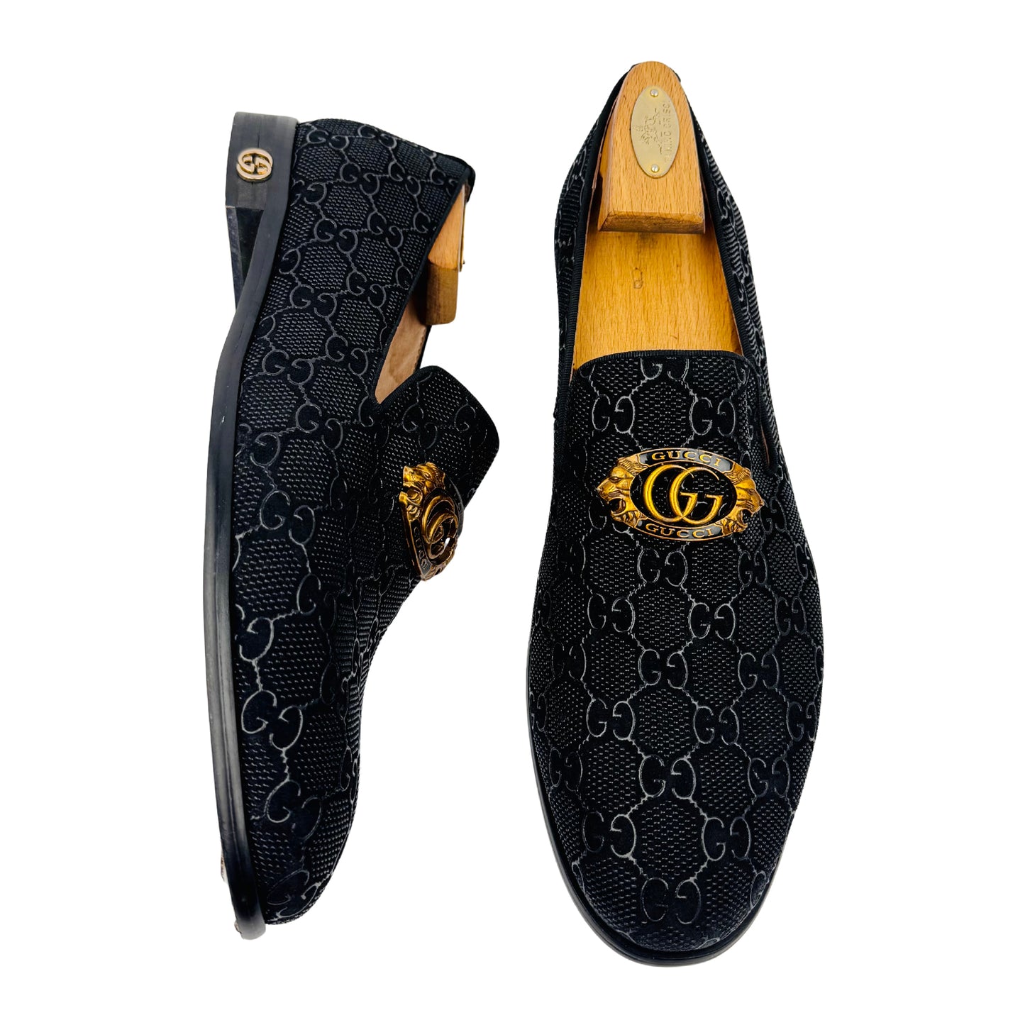 Gucci Men's Black GG Jacquard Loafers (Size 44.5/45)