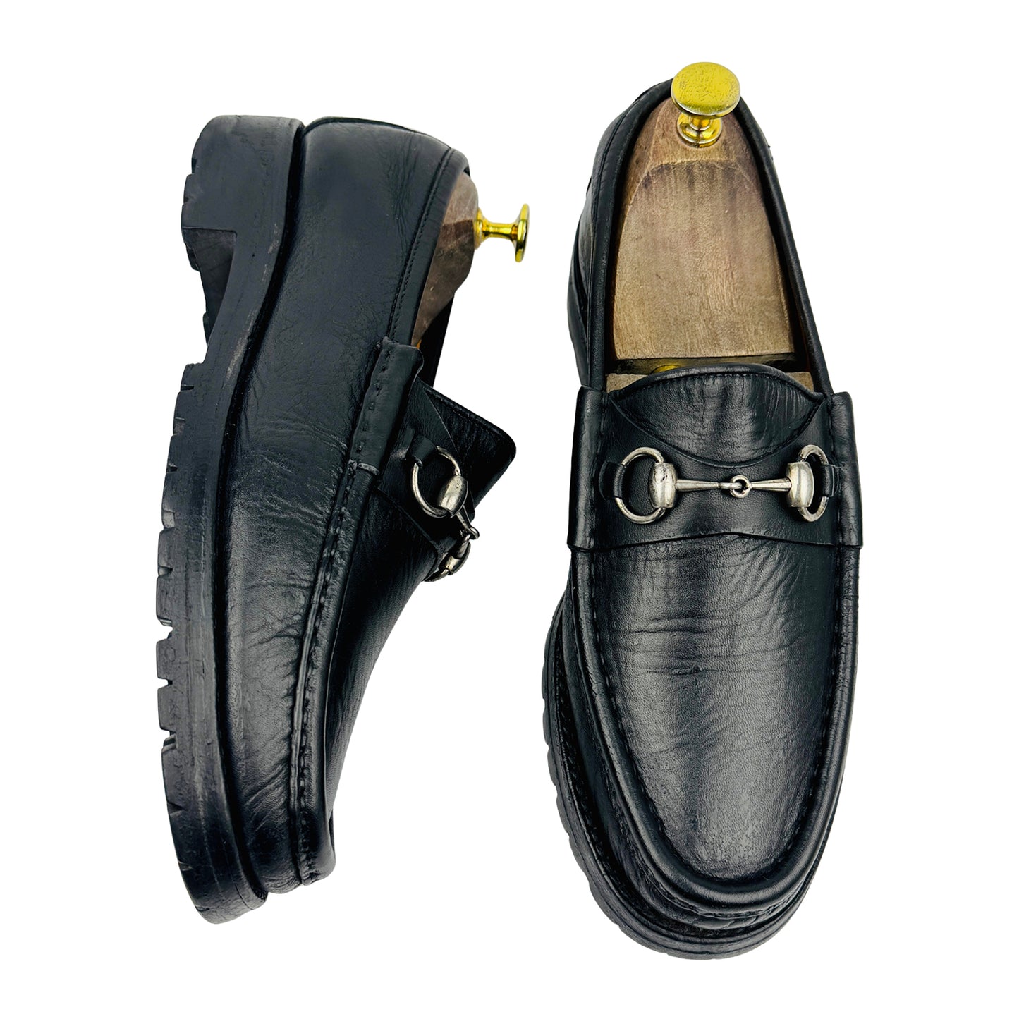 Gucci Black Lug Sole Loafers (Size 41/41.5) - 1116030