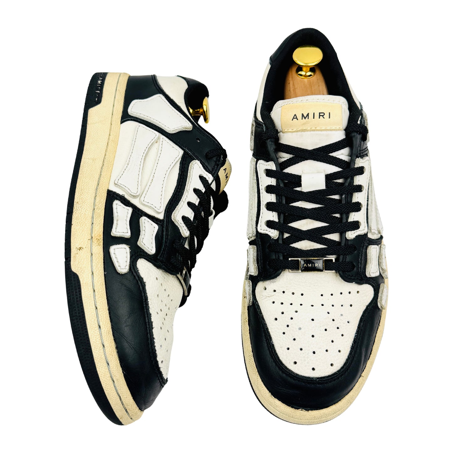 Amiri Skel Top Low 'Black White' Sneakers (Size 42)