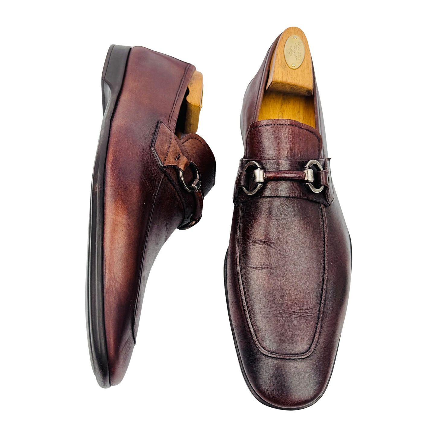 Magnanni Burgundy Leather Horsebit Loafers (Size 42.5) - 16482