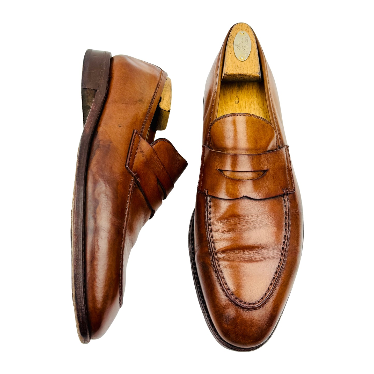 Berwick 1707 Men's Brown Penny Loafers (Size 43/43.5)