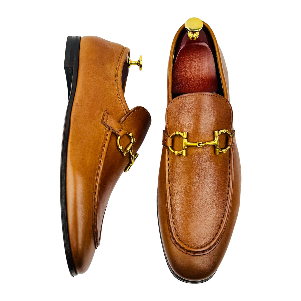 Salvatore Ferragamo Gancini Bit 'Tan Brown' Leather Loafers (Size 46)