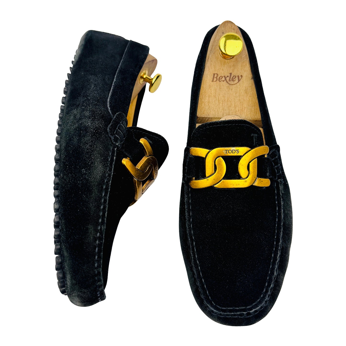 Tods Men's Peas Black Suede Loafers (Size 42.5/43)