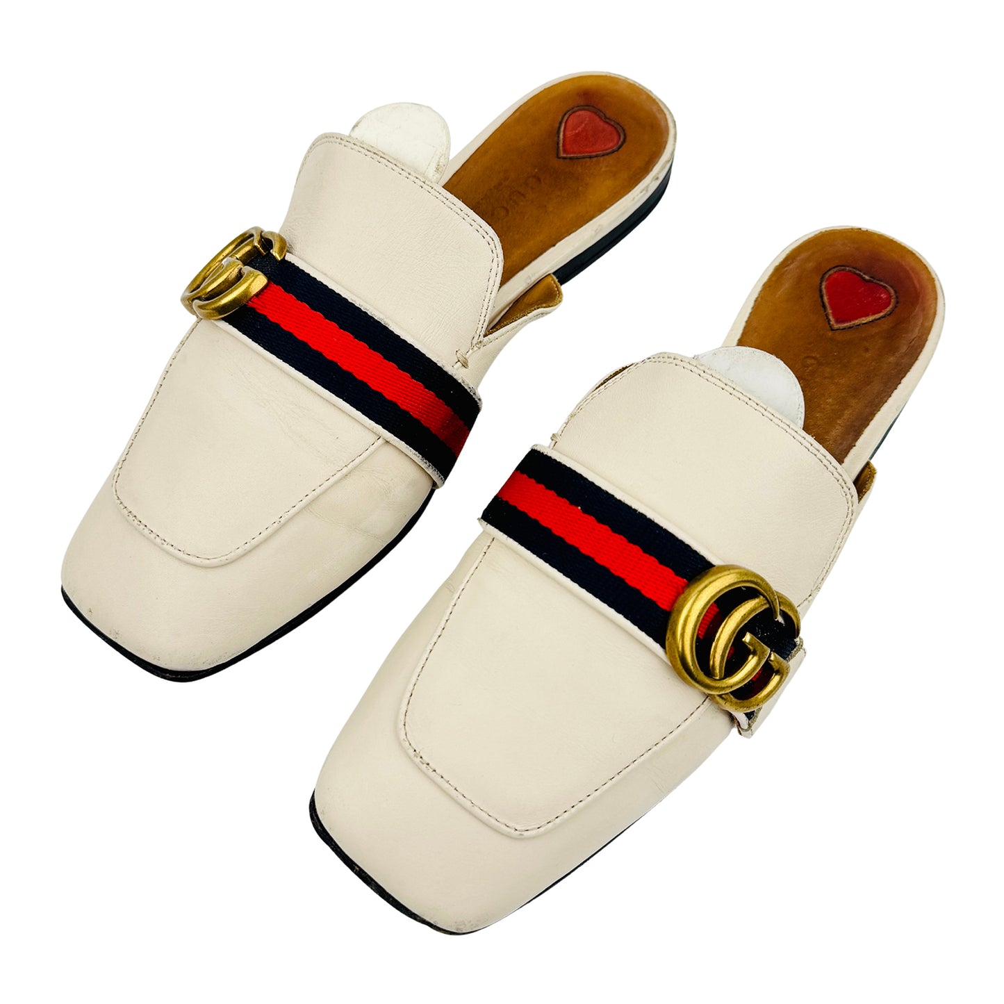 Gucci Women's Off-White Leather Mules (Size 35/35.5) - 423694